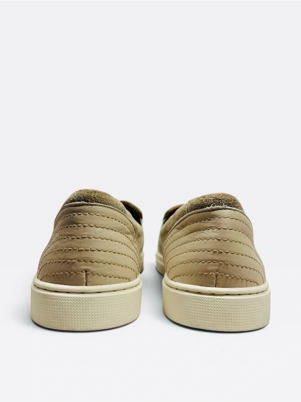 Frye Ivy Stitch Beige Ivory Women’s Slip On Leather Sneakers Comfort Sporty 8.5